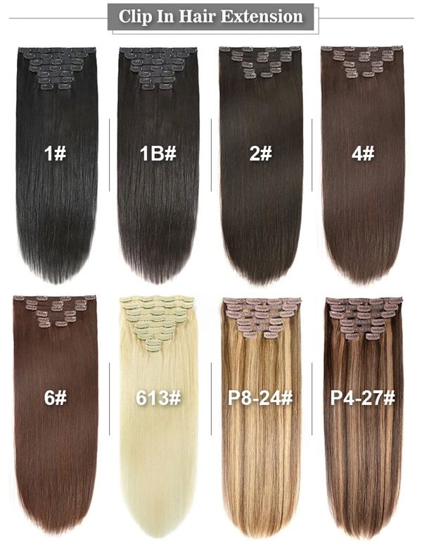 Thick Full Head 10PCS Sets Brazilian Straight Hair Clips Hair Extensions