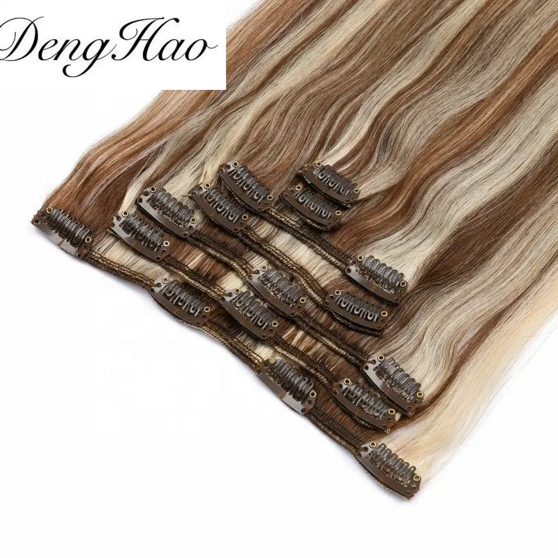 100% Human Virgin Remy Hair Double Drawn Unprocessed Hair Extension Clip