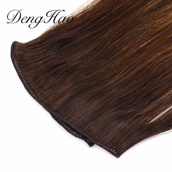 Человеческий девственный необработанный кератин, двойной рисунок Genius, чистое наращивание волос из утка, связанное вручную